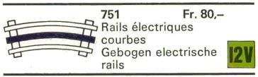 751-1 8 Curved 12V Conducting Rails