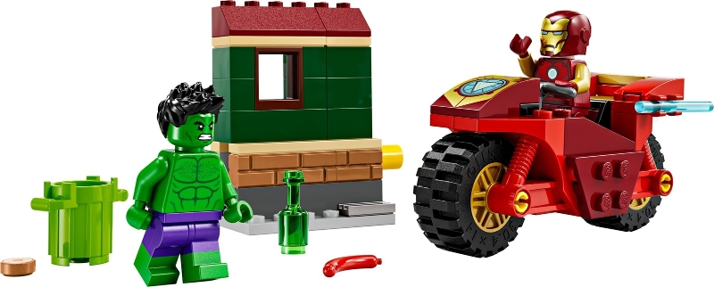 LEGO set: 76287-1, Iron Man with Bike and The Hulk