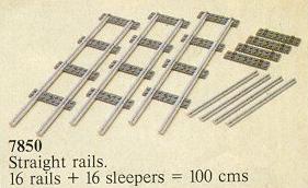 7850-1 8 Straight Rails Gray 4.5v