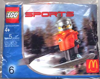 7922-1 McDonald's Sports Set Number 6 - Orange Vest Snowboarder polybag