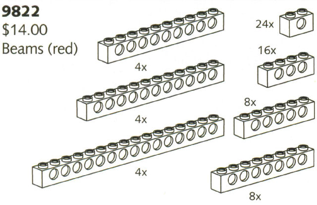 9822-1 Red Beams with Holes