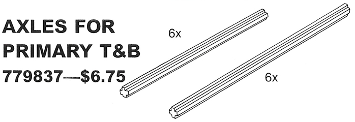 9837-1 Axles for Primary Simple Machines (Axles For Primary T&B)