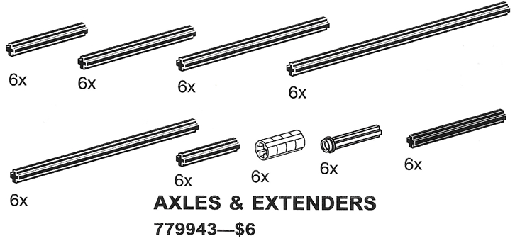 9943-1 Axles and Extenders