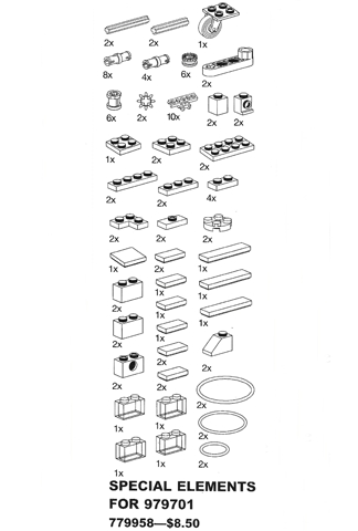 9958-1 Special Elements for Control Lab Building Set (Special Elements For 979701)