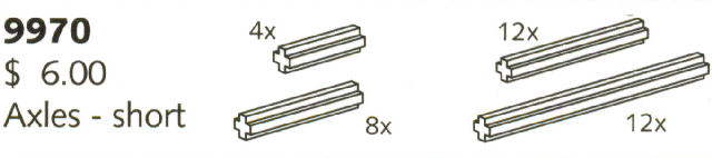 9970-1 Short Cross Axles