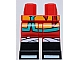 invID: 458663525 P-No: 970c00pb1461  Name: Hips and Legs with Molded Black Lower Legs / Boots and Printed Bright Light Orange Robe Ends with Dark Turquoise Trim, White Knee Wrappings and Shoe Tips Pattern