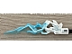 invID: 496893719 P-No: 11302pb02  Name: Hero Factory Weapon Accessory, Flame / Lightning Bolt with Axle Hole with Marbled Trans-Light Blue Pattern