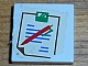 invID: 30418562 P-No: 3068pb0118  Name: Tile 2 x 2 with Hospital Chart with Brown Outline, Blue Text, and Red and Green Pen Pattern (Sticker) - Sets 5874 / 5875 / 5876