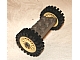 invID: 51799129 P-No: 30155c01  Name: Wheel Spoked 2 x 2 with Pin Hole with Black Tire 24mm D. x 8mm Offset Tread - Interior Ridges (30155 / 3483)