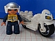invID: 52937376 P-No: dupmc3pb01  Name: Duplo Motorcycle with Rubber Wheels and Headlights and Blue 'POLICE' Pattern