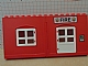 invID: 84359998 P-No: 51261pb01  Name: Duplo Wall 1 x 8 x 6 Hinge on Left with Door Opening and Fire Logo Pattern