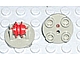 invID: 78370132 P-No: 2655c01  Name: Plate, Round 2 x 2 Thin with Wheel Holder with Red Pulley Wheel (2655 / 3464)