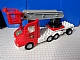 invID: 89123631 P-No: 87700c02pb01  Name: Duplo Truck Large Cab with White 4 x 8 Flatbed Plate and Fire Logo Pattern