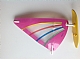 invID: 96016210 P-No: x772px3  Name: Plastic Triangle 9 x 15 Sail with Dark Pink Border and Green, Blue, Red, and Yellow Stripes Pattern