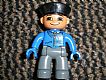invID: 15859400 M-No: 47394pb052  Name: Duplo Figure Lego Ville, Male Post Office, Dark Bluish Gray Legs, Blue Jacket with Mail Horn, Black Police Hat