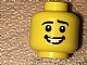 invID: 134534926 P-No: 3626bpb0716  Name: Minifigure, Head Black Eyebrows, White Pupils, Open Mouth Smile with Teeth Pattern - Blocked Open Stud