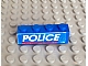 invID: 138026306 P-No: 3010pb174  Name: Brick 1 x 4 with White 'POLICE' Red Line on Blue Background Pattern (Sticker) - Set 3314