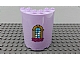 invID: 150857622 P-No: 87926pb006  Name: Cylinder Half 3 x 6 x 6 with 1 x 2 Cutout with Curved Lattice Window with Keystone and Pink Roses Pattern (Sticker) - Set 41067