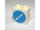 invID: 156592169 P-No: 2384pb06  Name: Electric, Light 2 x 2 Clip-On Plate with Blue Circle and White Arrow Pattern