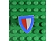 invID: 158637898 P-No: 3846p47  Name: Minifigure, Shield Triangular  with Red and Gray Halves and Blue Border Pattern