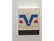 invID: 162541530 P-No: 3068pb0042  Name: Tile 2 x 2 with Blue -V- and Red Lines Pattern (Sticker) - Set 6346