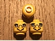 invID: 160530572 P-No: 3626cpb0898  Name: Minifigure, Head Dual Sided Alien Chima Eagle with Yellow Eyes, Sand Blue Eye Shadow, Bright Light Orange Beak, and White Feathers, Wide / Narrow Eyes Pattern - Hollow Stud