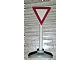 invID: 184002007 P-No: bb0134pb01c01  Name: Road Sign with Post, Triangle Inverted with Yield Pattern, Type 1 Base