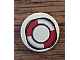 invID: 187895745 P-No: 4150pb107  Name: Tile, Round 2 x 2 with Red and White Life Preserver on Rope Outline Pattern (Sticker) - Set 8426