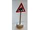 invID: 193136947 P-No: bb0307pb06  Name: Road Sign with Post, Triangle with Pedestrian Crossing 2 People Pattern - Single Piece Unit