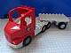 invID: 198907776 P-No: 87700c02pb01  Name: Duplo Truck Large Cab with White 4 x 8 Flatbed Plate and Fire Logo Pattern