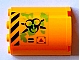 invID: 200676142 P-No: 6259pb041R  Name: Cylinder Half 2 x 4 x 4 with Caution Triangle, Danger Stripes, Black Biohazard Symbol, Ooze and Vents Pattern Model Right Side (Sticker) - Set 70163