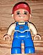 invID: 204588021 M-No: 47394pb115  Name: Duplo Figure Lego Ville, Male, Blue Legs, Tan Top with Blue Overalls, Red Baseball Cap (4529970)