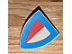 invID: 204919351 P-No: 3846p47  Name: Minifigure, Shield Triangular  with Red and Gray Halves and Blue Border Pattern
