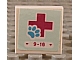 invID: 208894493 P-No: 3068pb0912  Name: Tile 2 x 2 with Hearts, '9-16', Magenta Cross and Animal Paw Pattern (Sticker) - Set 41085