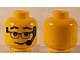 invID: 209403678 P-No: 3626bpx24  Name: Minifigure, Head Glasses with Blue Glasses and Headset Pattern - Blocked Open Stud