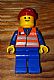 invID: 158097099 M-No: trn121  Name: Orange Vest with Safety Stripes - Blue Legs, Red Construction Helmet