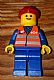 invID: 216681703 M-No: trn121  Name: Orange Vest with Safety Stripes - Blue Legs, Red Construction Helmet
