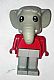 invID: 224976340 M-No: fab5b  Name: Fabuland Elephant - Edward Elephant, Light Gray Legs, Red Top and Arms