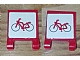 invID: 149817802 P-No: 2335pb032  Name: Flag 2 x 2 Square with Red Bicycle Pattern on both sides (Stickers) - Set 7641