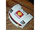 invID: 155063874 P-No: 98835pb004s  Name: Vehicle, Mudguard 3 x 4 x 1 2/3 Curved Front with Headlights and Grille with Red and Yellow Trim, Shell Logo, 'MonteShell' Pattern (Sticker) - Set 30192