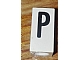 invID: 175629228 P-No: bb0695pb34  Name: Tile, Modified 1 x 2 x 5/6 Stud Hole in End with Black Capital Letter P Pattern