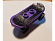 invID: 238453389 P-No: 42511c01pb13  Name: Minifigure, Utensil Skateboard Deck with Rectangles on Black Background Pattern (Sticker) with Black Wheels (42511pb13 / 2496) - Set 79105