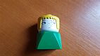 invID: 240144164 M-No: dupfig019  Name: Duplo 2 x 2 x 2 Figure Brick Early, Female on Green Base, Yellow Hair, Nose Freckles