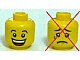 invID: 241104104 P-No: 3626cpb1354  Name: Minifigure, Head Dual Sided Huge Grin, White Pupils, Eyebrows / Sad with Tear, Concave Eyebrows Pattern - Hollow Stud