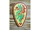 invID: 204913664 P-No: 2586p4b  Name: Minifigure, Shield Ovoid with Green and Red Dragon on Yellow Background Pattern