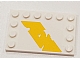 invID: 241402915 P-No: 6180pb089L  Name: Tile, Modified 4 x 6 with Studs on Edges with Bright Light Orange Tattered Diagonal Stripe Pattern Model Left Side (Sticker) - Set 75053