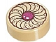 invID: 246935089 P-No: 98138pb037  Name: Tile, Round 1 x 1 with Cookie Magenta Center Pattern