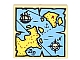 invID: 247661882 P-No: 3068pb0929  Name: Tile 2 x 2 with Map Blue Water, Yellow Land, Black Pirate Ship, Compass Rose, White Skeleton Head and Red 'X' Pattern