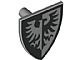 invID: 250178835 P-No: 3846pb055  Name: Minifigure, Shield Triangular  with Black and Silver Falcon with Black Border Pattern