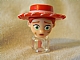 invID: 21843700 P-No: 87764pb02  Name: Minifigure, Head, Modified Female with Red Hat and Ponytail, Dirt Stains Pattern (Jessie)